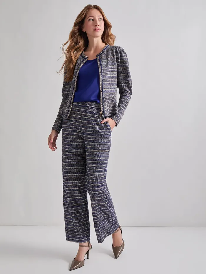 Misook Tweed Knit Peplum Jacket Women Jackets and Coats