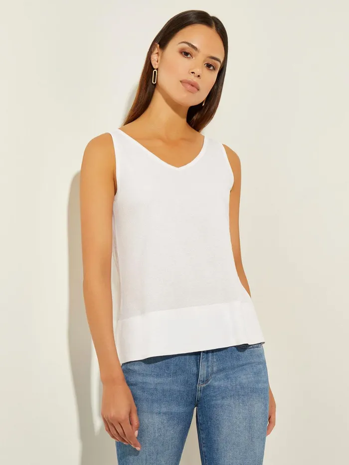 Misook VNeck Soft Knit Tank Top Women Tops and Tees