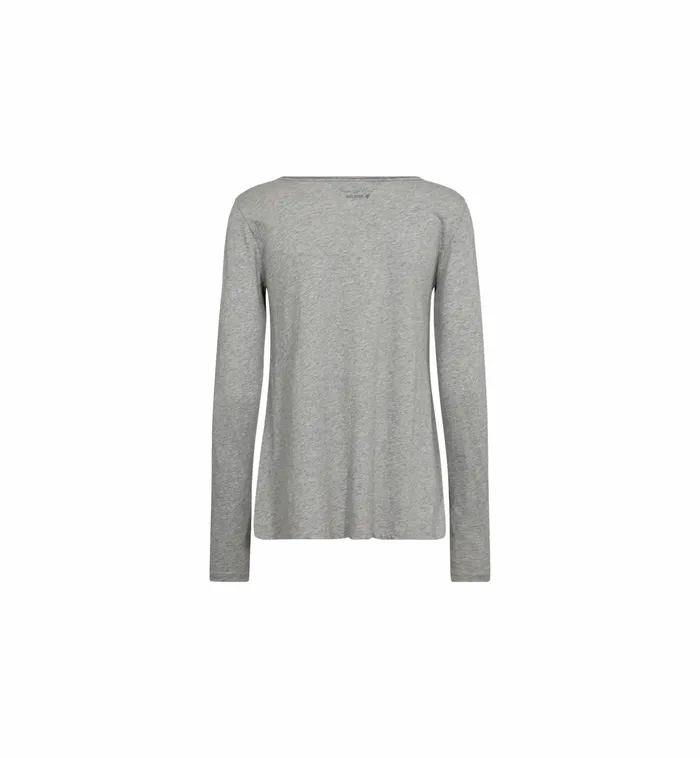 MMtulli OLS Basic Tee Grey Melange Tees MOS MOSH Women MMtulli OLS Basic Tee Grey Melange Tees MOS MOSH Women