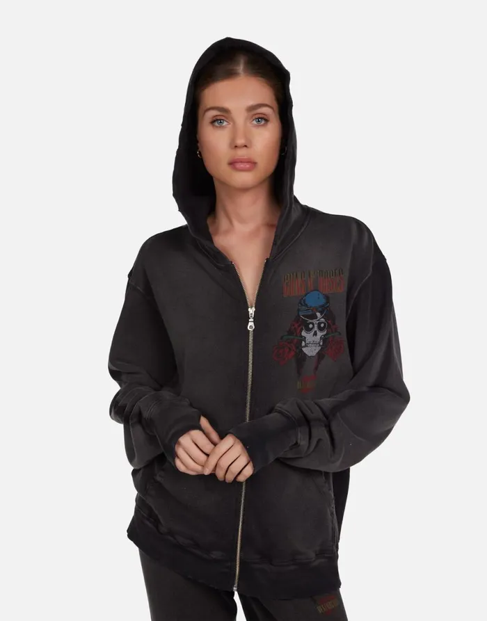 Moira Guns N039 Roses Skull Black Haze Women039s Lauren Moshi Hoodies
