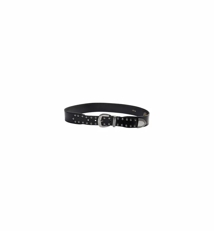 MOS MOSH MMStudded Leather Belt Black Women Accessories