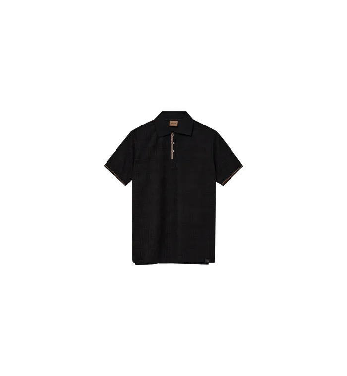MOS MOSH Tees Men MMGRoma SS Split Polo Black MOS MOSH Tees Men MMGRoma SS Split Polo Black