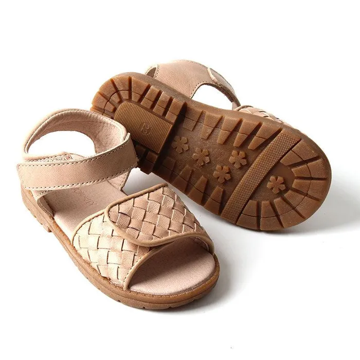 Nisolo Baby Toddler and Kids Shoes Women Woven Hard Sole Sandal Stone Stone