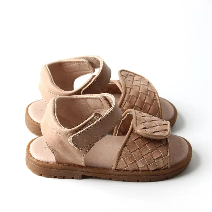 Nisolo Baby Toddler and Kids Shoes Women Woven Hard Sole Sandal Stone Stone