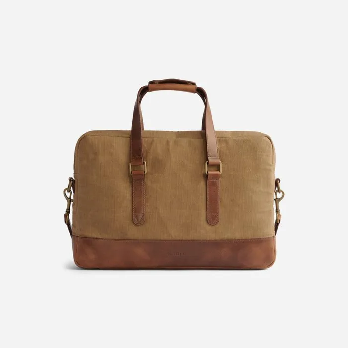 Nisolo Bags and Wallets Men Vincent Slim Briefcase Waxed Canvas