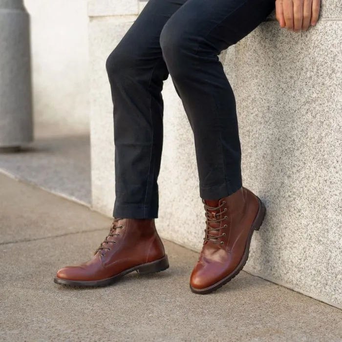Nisolo Boots Men Martin AllWeather Boot Mahogany