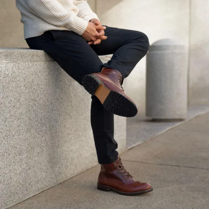 Nisolo Boots Men Martin AllWeather Boot Mahogany