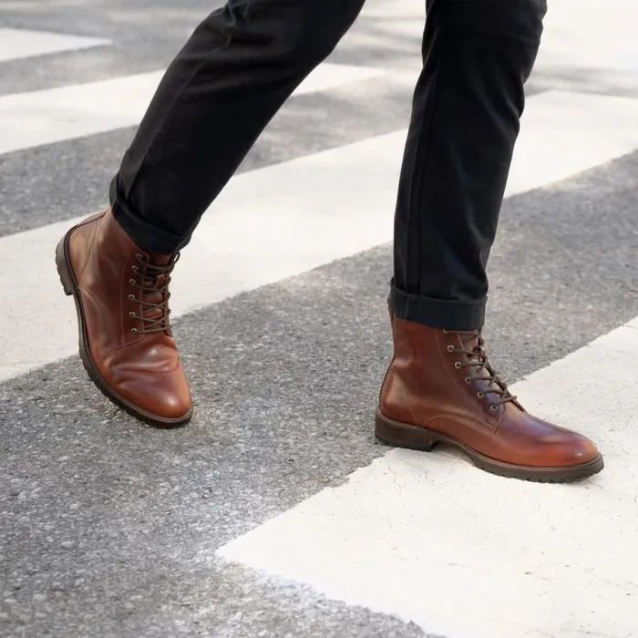 Nisolo Boots Men Martin AllWeather Boot Mahogany
