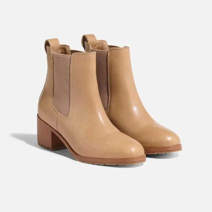 Nisolo Boots Women Ana GoTo Heeled Chelsea Boot Almond