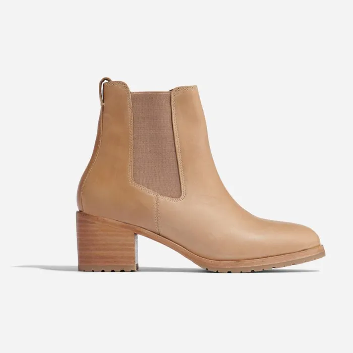 Nisolo Boots Women Ana GoTo Heeled Chelsea Boot Almond