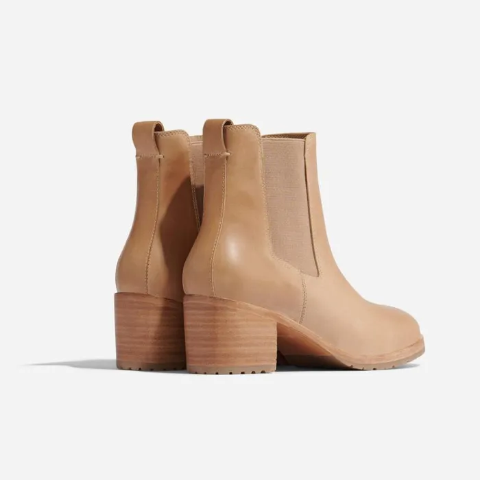 Nisolo Boots Women Ana GoTo Heeled Chelsea Boot Almond