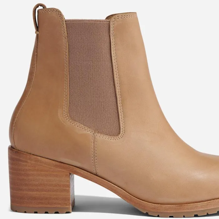 Nisolo Boots Women Ana GoTo Heeled Chelsea Boot Almond
