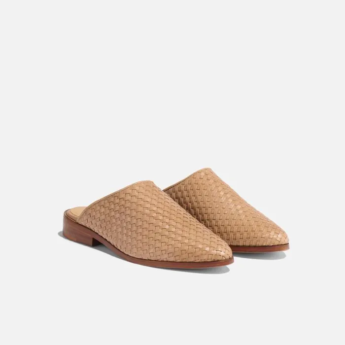Nisolo Flats and Slip Ons Women Ama Woven Mule Woven Almond