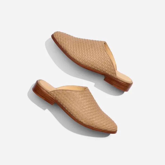 Nisolo Flats and Slip Ons Women Ama Woven Mule Woven Almond Nisolo Flats and Slip Ons Women Ama Woven Mule Woven Almond
