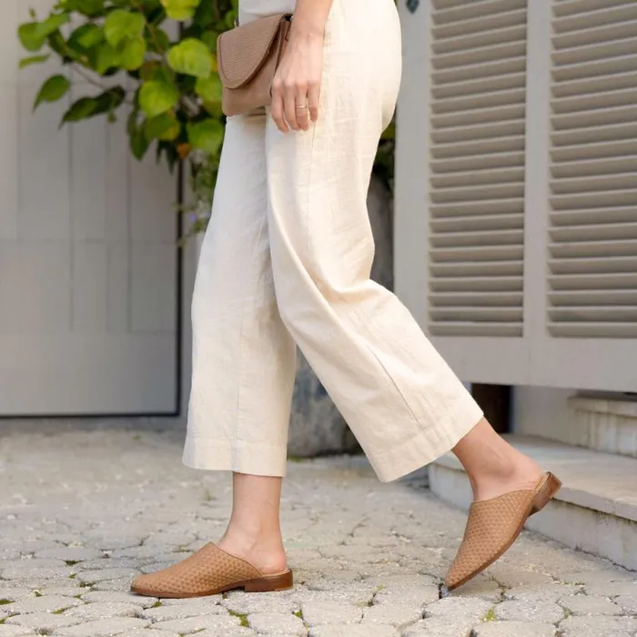 Nisolo Flats and Slip Ons Women Ama Woven Mule Woven Almond Nisolo Flats and Slip Ons Women Ama Woven Mule Woven Almond