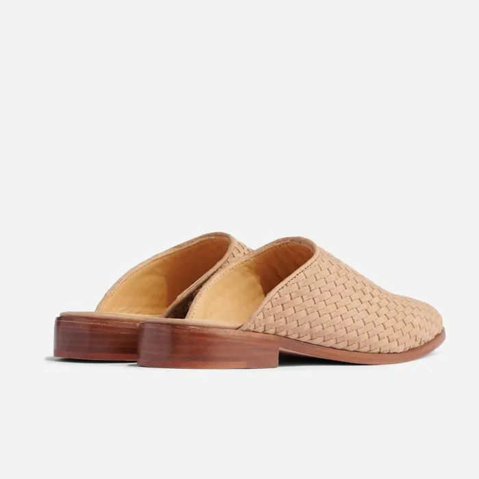 Nisolo Flats and Slip Ons Women Ama Woven Mule Woven Almond Nisolo Flats and Slip Ons Women Ama Woven Mule Woven Almond