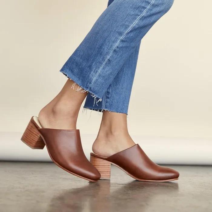 Nisolo Loafers and Mules Women AllDay Heeled Mule Brandy Nisolo Loafers and Mules Women AllDay Heeled Mule Brandy