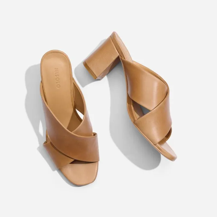 Nisolo Loafers and Mules Women Carina Cross Strap Mule Almond