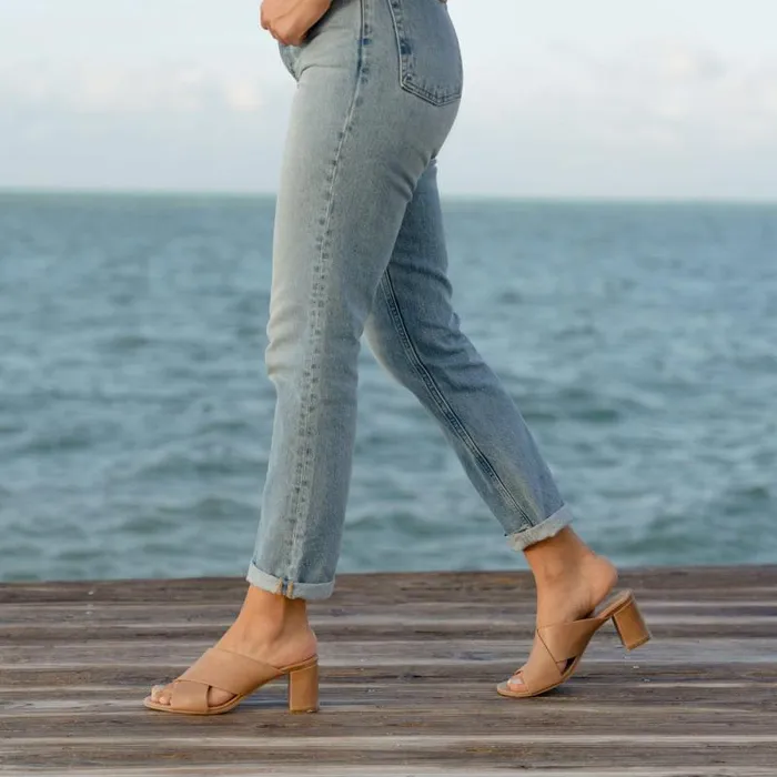 Nisolo Loafers and Mules Women Carina Cross Strap Mule Almond