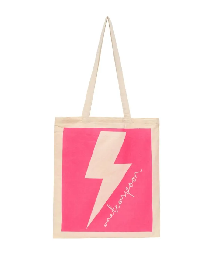 One Teaspoon Bags PINK LIGHTNING BOLT TOTE BAG 8211 Women