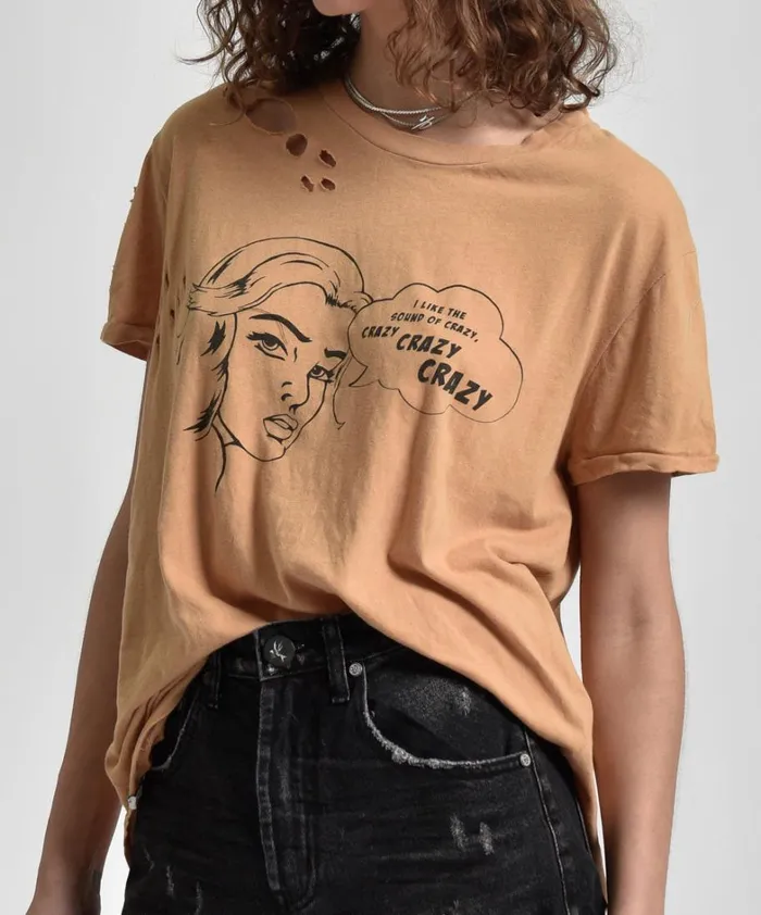 One Teaspoon Basic Tees CRAZY CRAZY CRAZY TEE 8211 Women