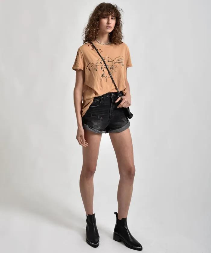 One Teaspoon Basic Tees CRAZY CRAZY CRAZY TEE 8211 Women