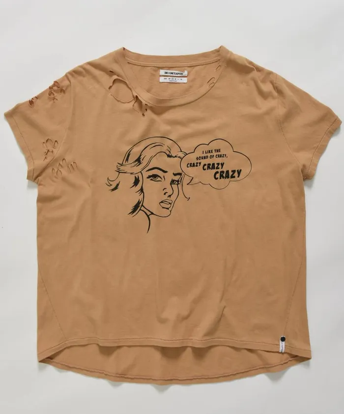 One Teaspoon Basic Tees CRAZY CRAZY CRAZY TEE 8211 Women