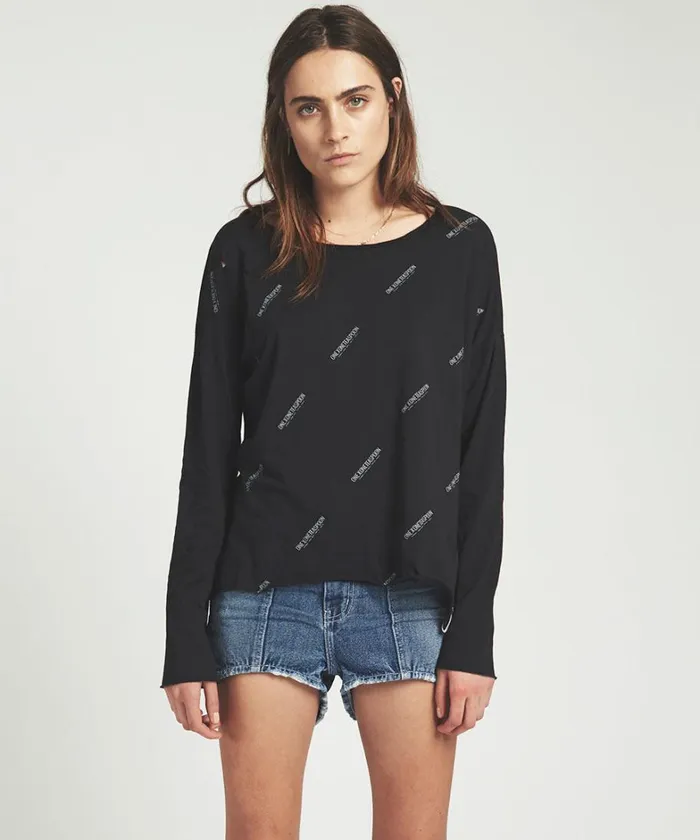 One Teaspoon Basic Tees SIGNATUREVALENTINELONGSLEEVE TEE 8211 Women