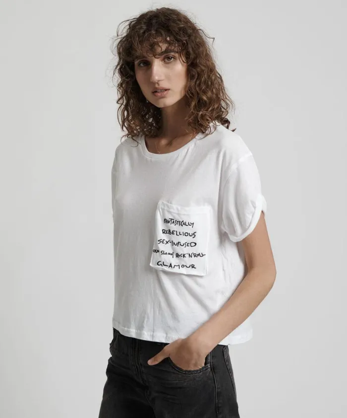 One Teaspoon Basic Tees UPSIZED REBEL POCKET TEE 8211 Women