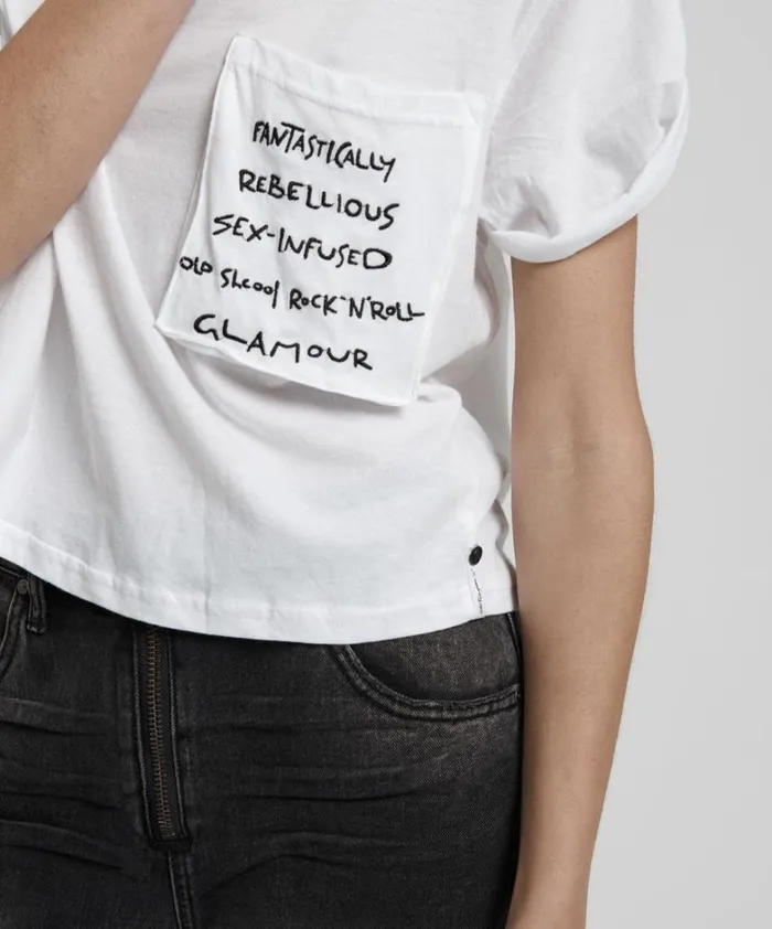 One Teaspoon Basic Tees UPSIZED REBEL POCKET TEE 8211 Women