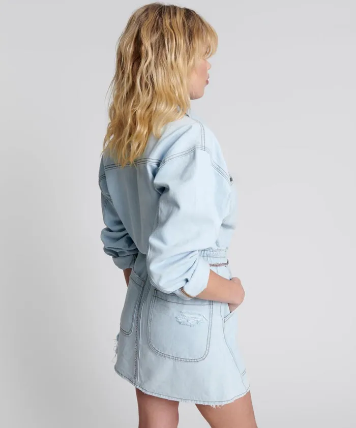 One Teaspoon Denim Dresses BLUE LATTE OLIVIA DRESS 8211 Women One Teaspoon Denim Dresses BLUE LATTE OLIVIA DRESS 8211 Women
