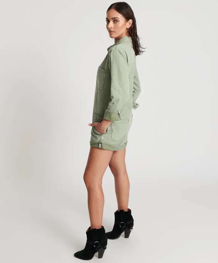 One Teaspoon Denim Jumpsuits KHAKI LOGO JACQUARD PROPHECY JUMPSUIT 8211 Women