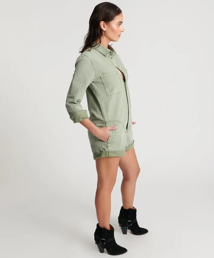One Teaspoon Denim Jumpsuits KHAKI LOGO JACQUARD PROPHECY JUMPSUIT 8211 Women