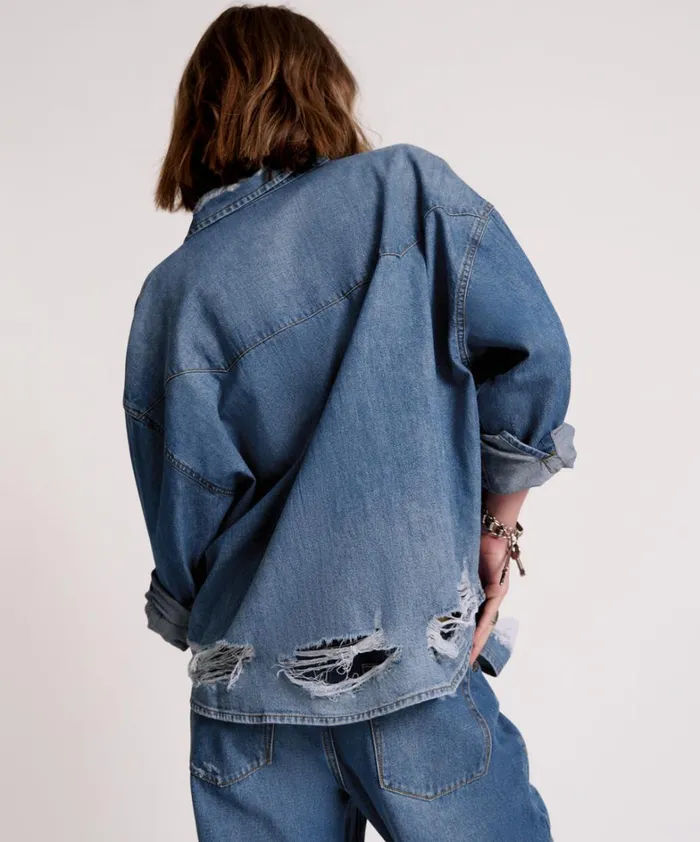 One Teaspoon Denim Shirts BAY BLUE OVERSIZED REVOLVER SHIRT 8211 Women