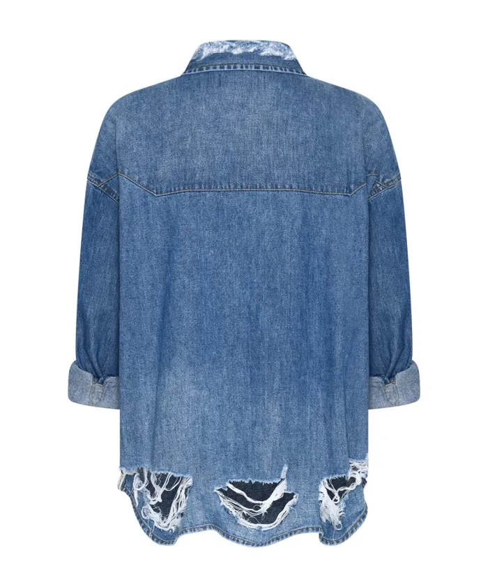 One Teaspoon Denim Shirts BAY BLUE OVERSIZED REVOLVER SHIRT 8211 Women