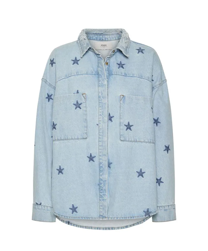 One Teaspoon Denim Tops STARRED DARIA DENIM SHIRT 8211 Women One Teaspoon Denim Tops STARRED DARIA DENIM SHIRT 8211 Women