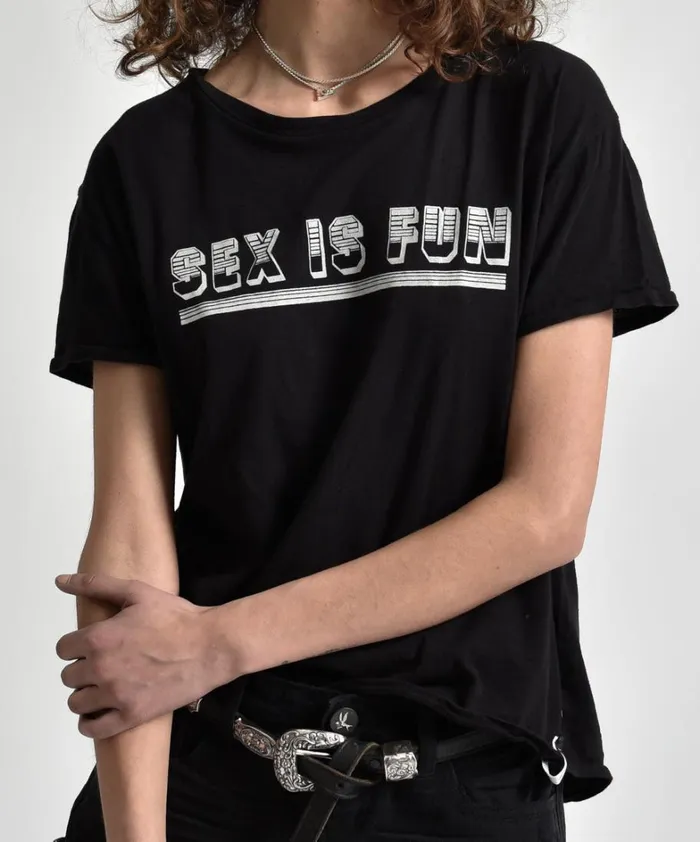 One Teaspoon Graphic Tees SEX IS FUN TEE BLACK 8211 Women