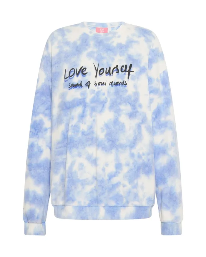 One Teaspoon Hoodies And Sweats LOVE YOURSELF SOS TIE DYE SWEATER 8211 Women
