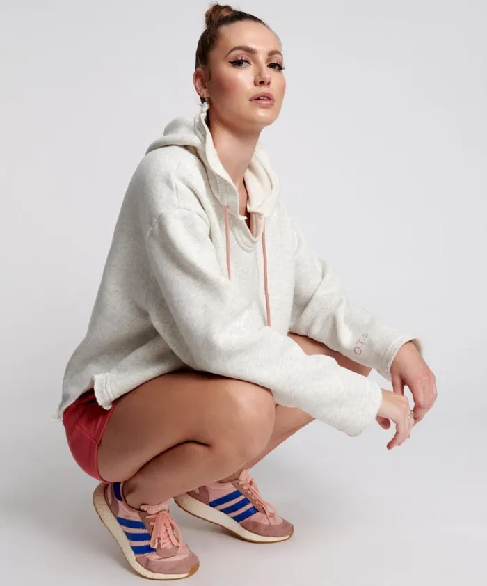 One Teaspoon Hoodies And Sweats OTS WHITE MARL VOYAGER HOODY 8211 Women