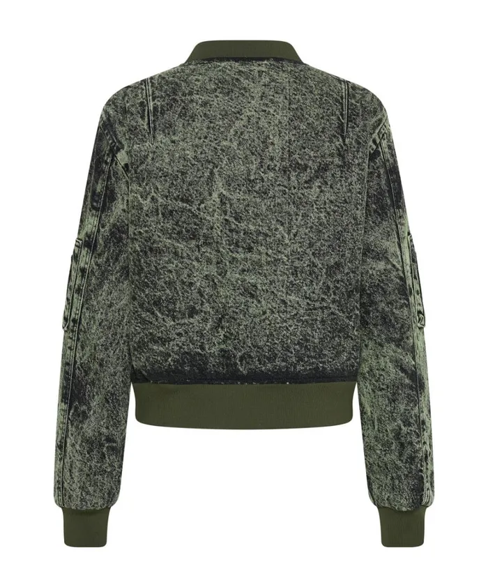 One Teaspoon Jackets BLACK KHAKI DENIM BOMBER JACKET 8211 Women