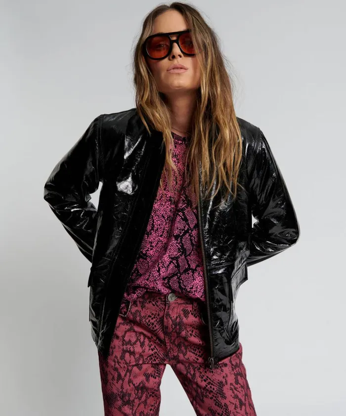 One Teaspoon Jackets BLACK OUT PATENT LEATHER JACKET 8211 Women One Teaspoon Jackets BLACK OUT PATENT LEATHER JACKET 8211 Women