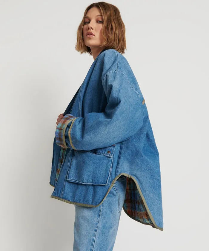 One Teaspoon Jackets KIMONO DENIM QUILTED JACKET 8211 Women One Teaspoon Jackets KIMONO DENIM QUILTED JACKET 8211 Women