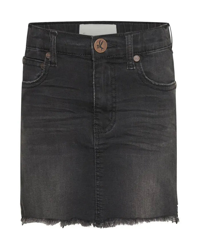 One Teaspoon Kids KIDS BLACK PUNK 2020 MINI HIGH WAIST DENIM SKIRT 8211 Kids