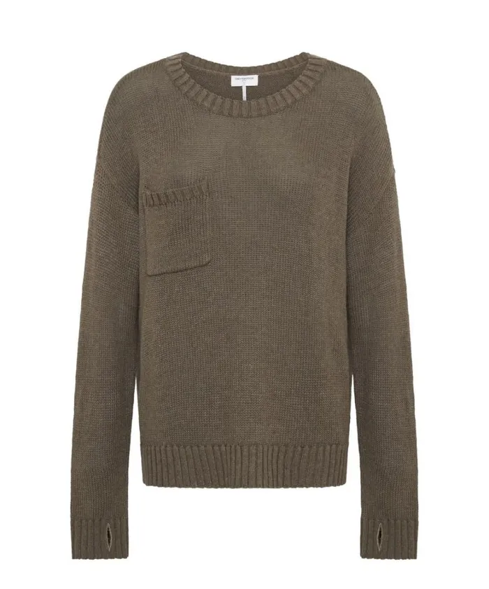One Teaspoon Knitwear CLASSIC POCKET CHUNKY KNIT SWEATER KHAKI 8211 Women One Teaspoon Knitwear CLASSIC POCKET CHUNKY KNIT SWEATER KHAKI 8211 Women