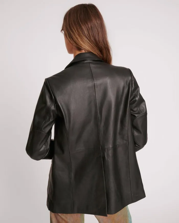 One Teaspoon Leather BLACK LEATHER BLAZER 8211 Women One Teaspoon Leather BLACK LEATHER BLAZER 8211 Women