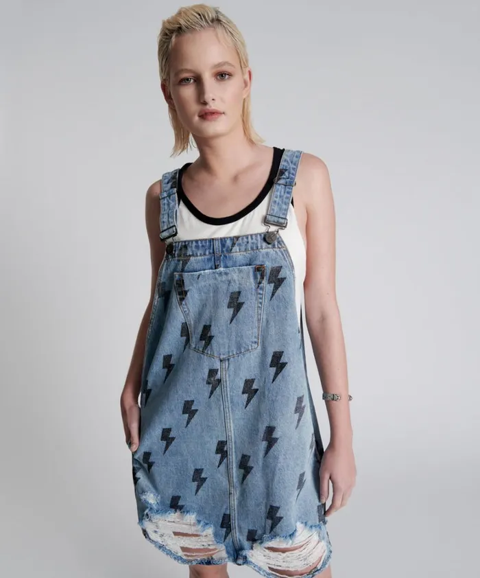 One Teaspoon Midi and Maxi Dresses BLUE LIGHTNING PINI DENIM DRESS 8211 Women