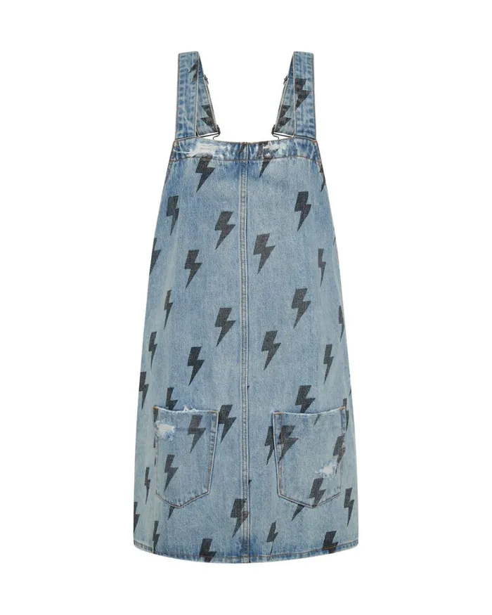 One Teaspoon Midi and Maxi Dresses BLUE LIGHTNING PINI DENIM DRESS 8211 Women One Teaspoon Midi and Maxi Dresses BLUE LIGHTNING PINI DENIM DRESS 8211 Women
