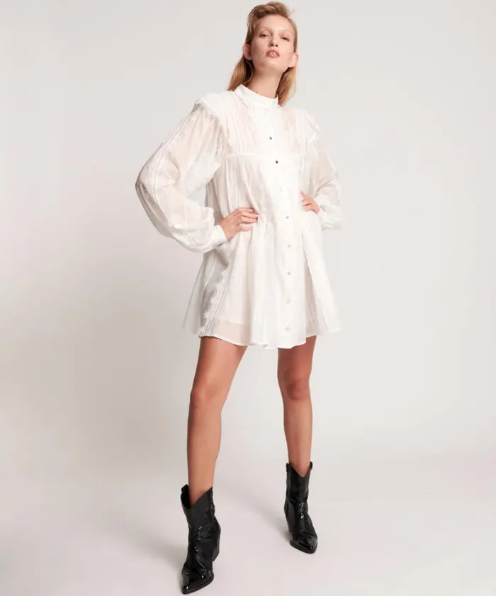 One Teaspoon Mini Dresses WHITE STALLION SPIRIT DRESS 8211 Women