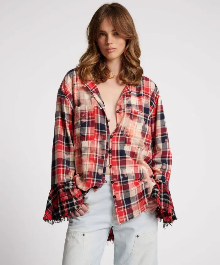 One Teaspoon Shirts BLEACHED CHECK FANTASIE SHIRT 8211 Women