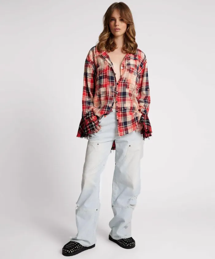One Teaspoon Shirts BLEACHED CHECK FANTASIE SHIRT 8211 Women